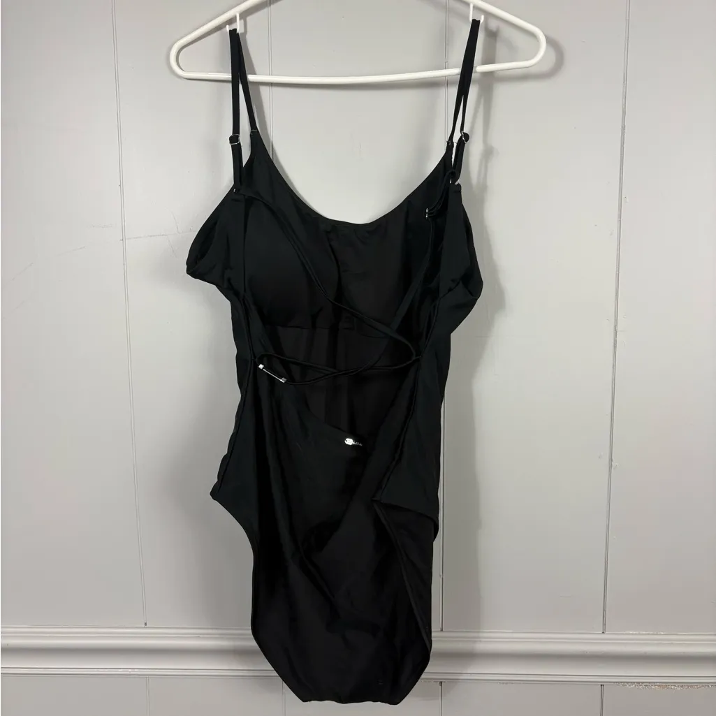 Calvin Klein Swimwear Black One Piece Cross Strap Back Swimsuit 16 Summer Active - Image 2