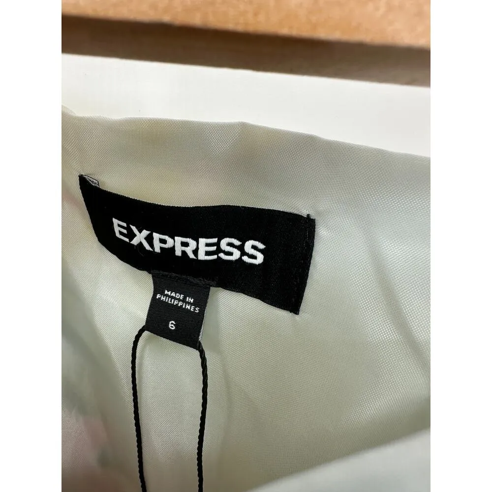 Express Mini Skirt Women 6 Floral Tropical Ruffle Vaca Beach Hawaiian NWT - Image 7