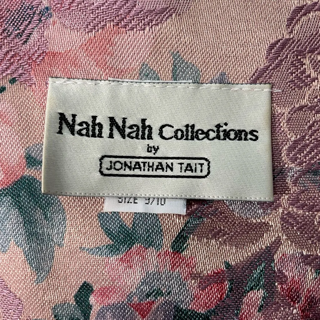 Vintage Nah Nah Collection Floral Rose Brocade Jacket Braided Trim Size M Pink Size M - Image 8