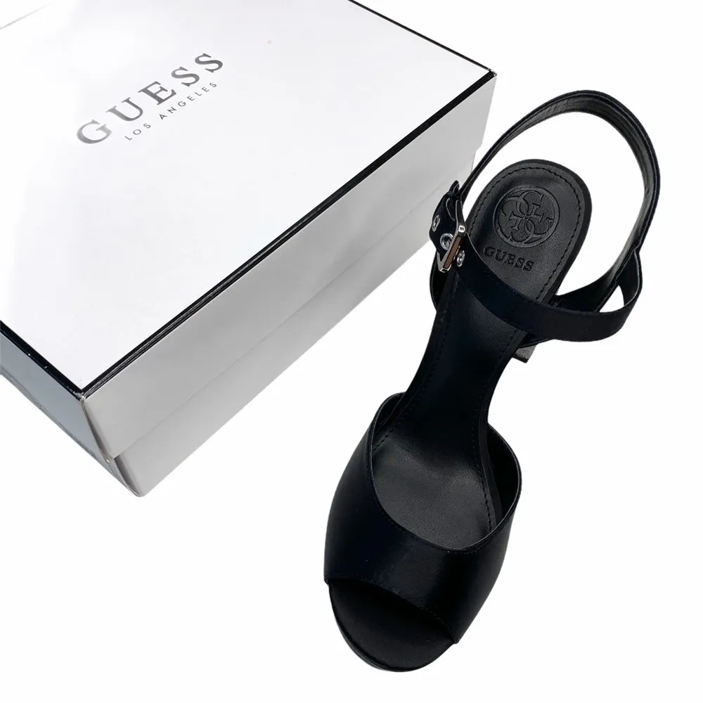 new Guess ☀︎︎ Glitter Heel Heeled Ankle Wrap Sandals ☀︎︎ Peep Toe ☀︎Black 9.5M - Image 5