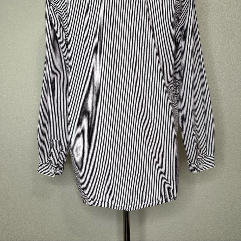 Bobbie Brooks Shoe Appliques Purple White Striped Button Down Shirt - Image 9