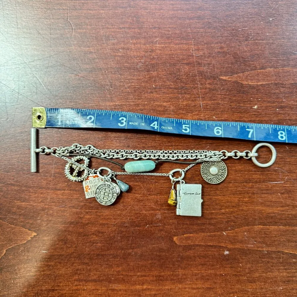 KENNETH COLE New York Silver Tone Toggle Charm Bracelet - Image 6