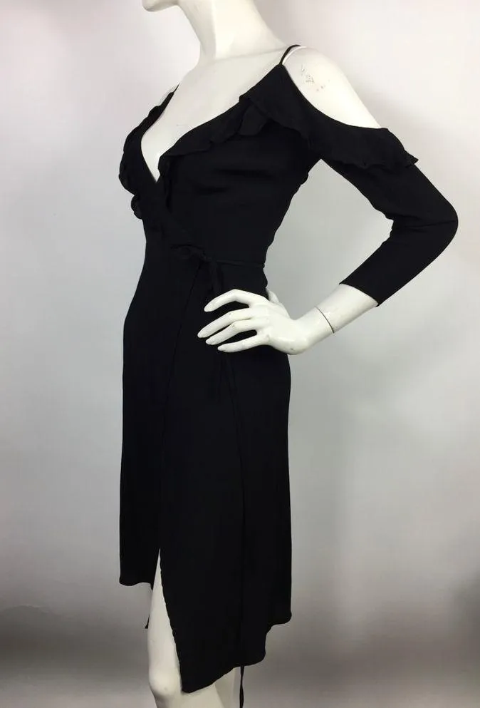 Majorelle Wrap Dress Cold Shoulder Black Size XXS - Image 10