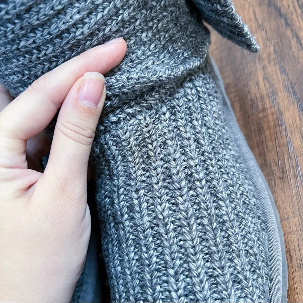 UGG • Cardy II Boot grey ribbed knit sweater triple button fold over slouch - Image 11