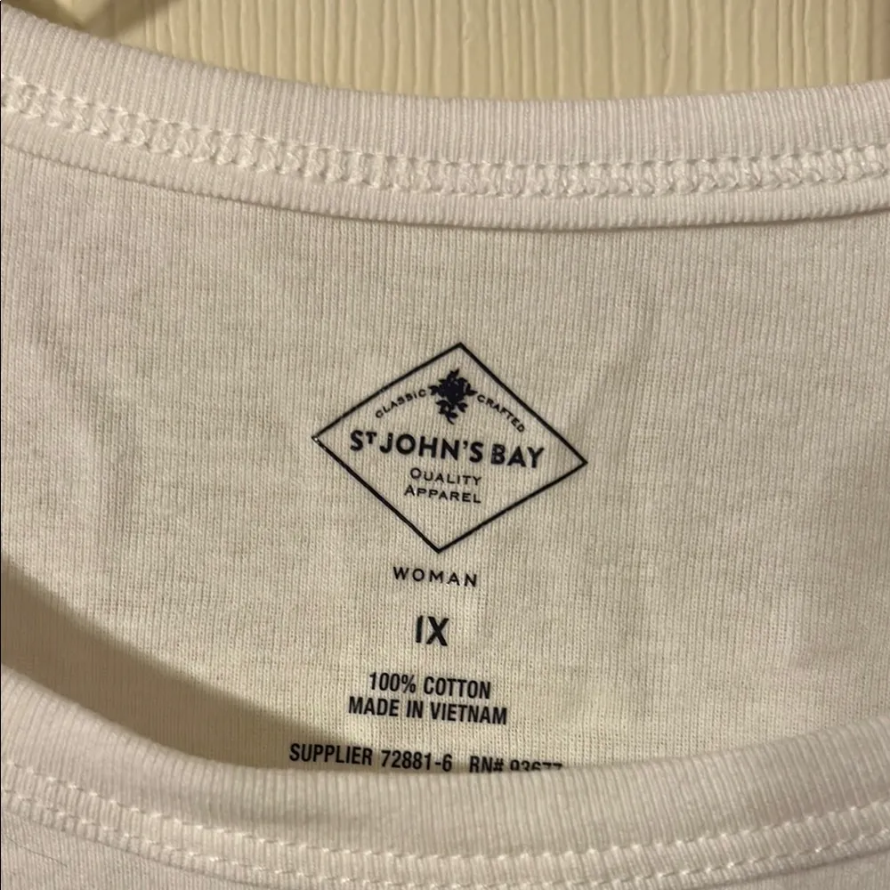 NWT St John’s Bay White Long Sleeve Tee 1X - Image 2