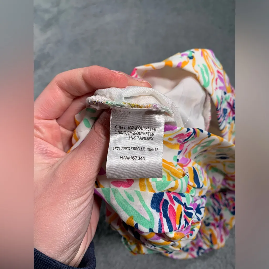 Hello Molly summer for love Multicolor floral Strapless Mini Dress small/4 - Image 9