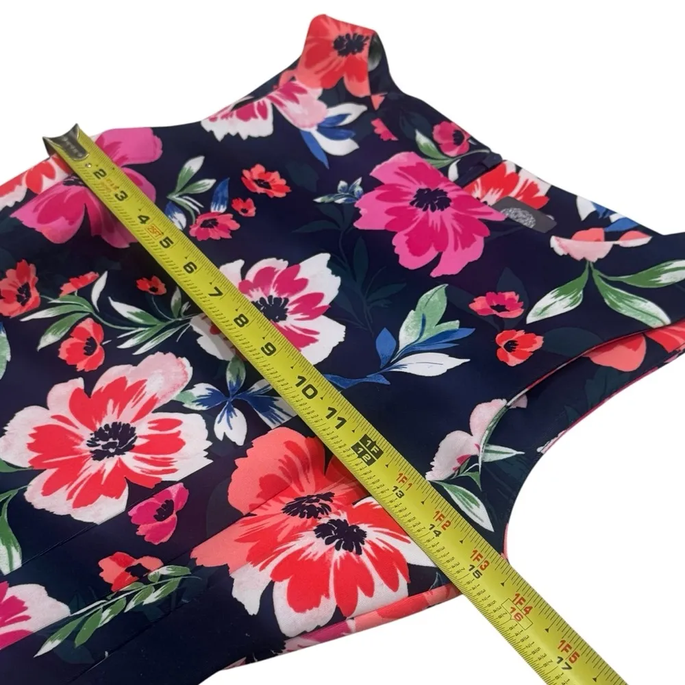 Vince Camuto Summer Floral Print Scuba Dress Garden Party Wedding Guest Size 8 - Image 10