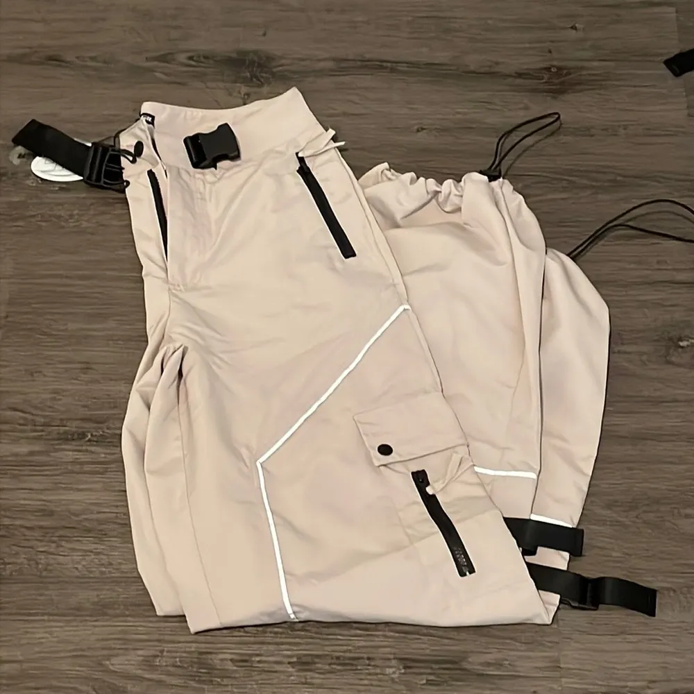 NWT dollskill dolls kill poster grl wide leg reflective track pants parachute s - Image 3