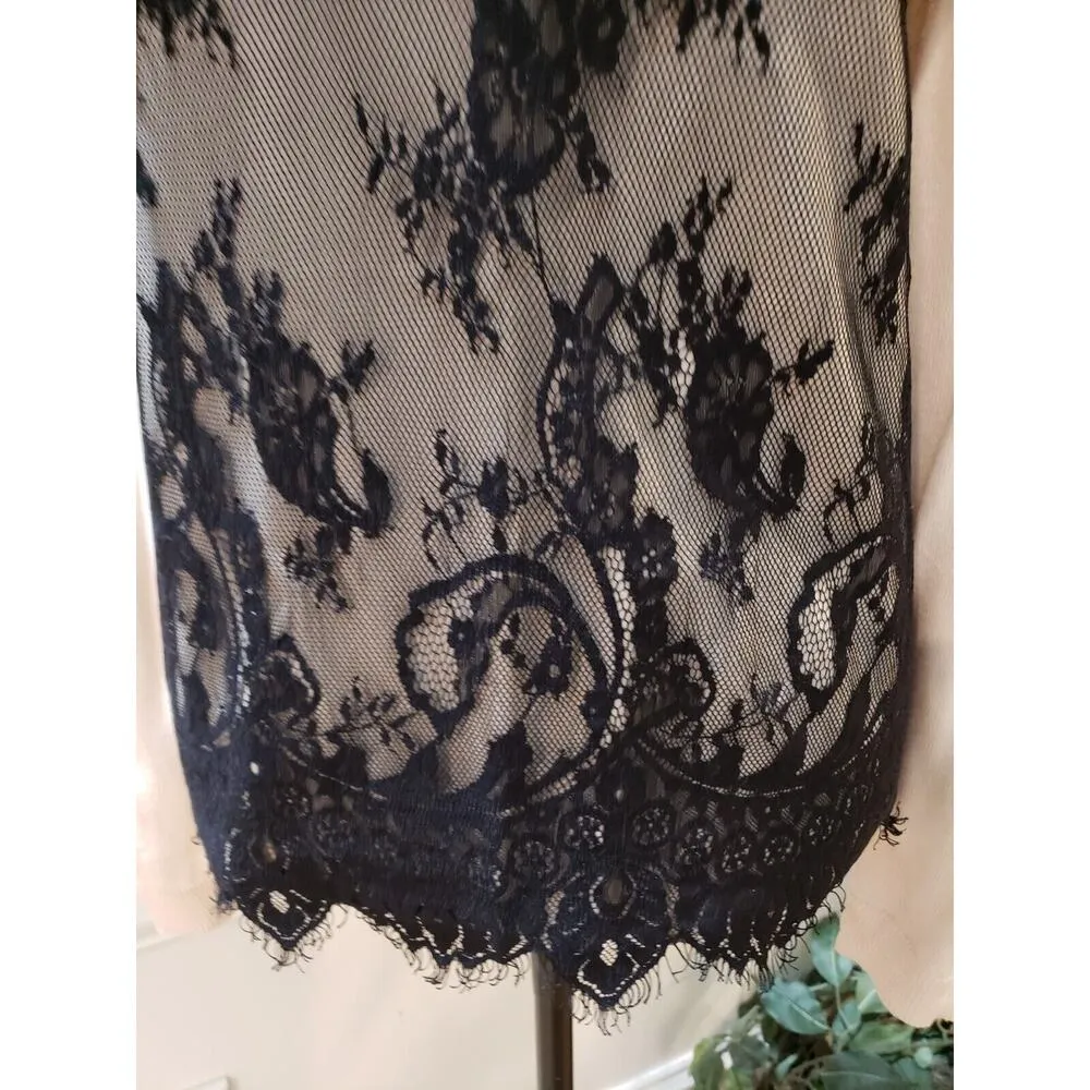 Jennifer Lopez Women's White Lace Over Round Neck Long Sleeve Sweater X-Large - Image 5