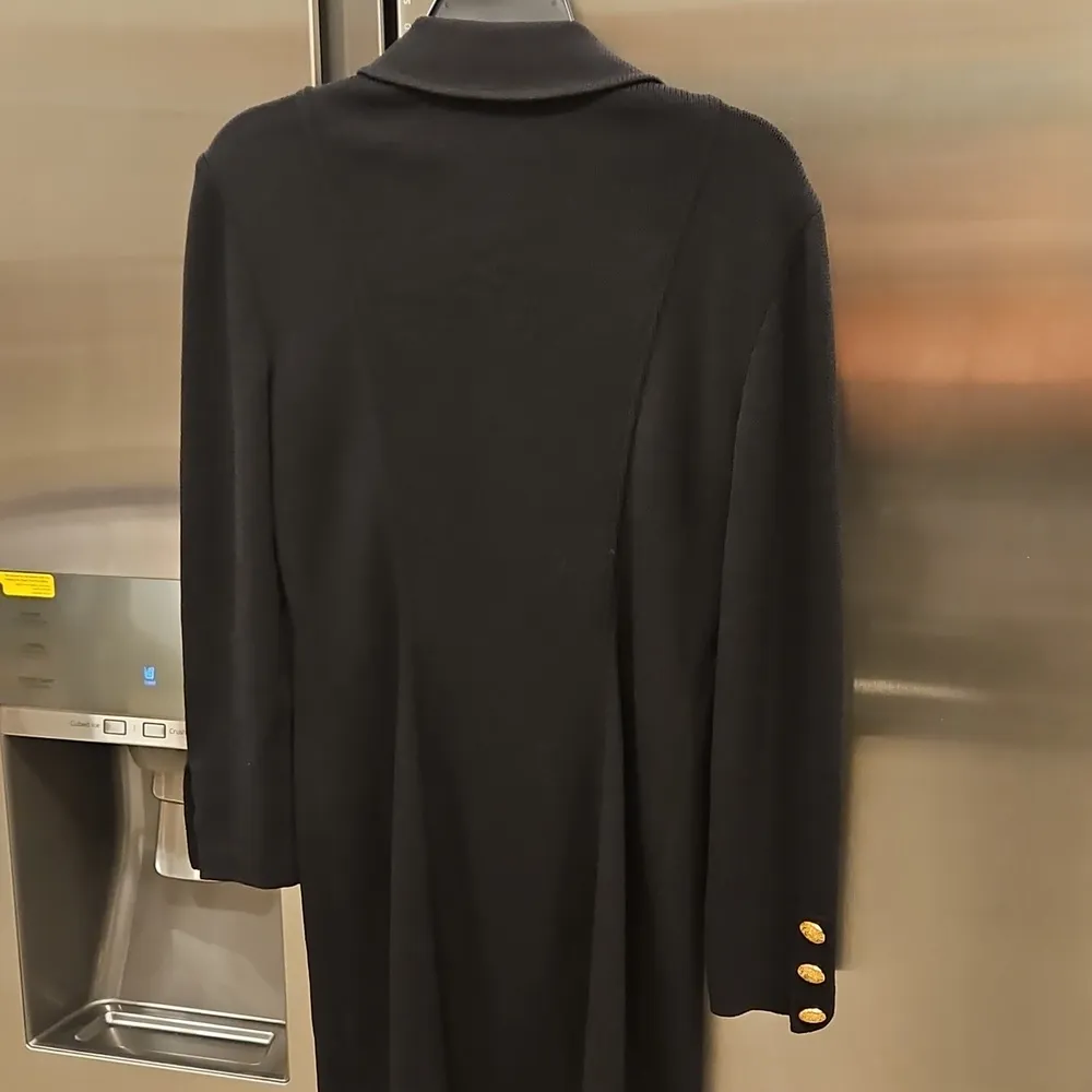 💕ST JOHN💕 Vintage Half Zip Santana Knit Pencil Dress ~ Black 2 - Image 4