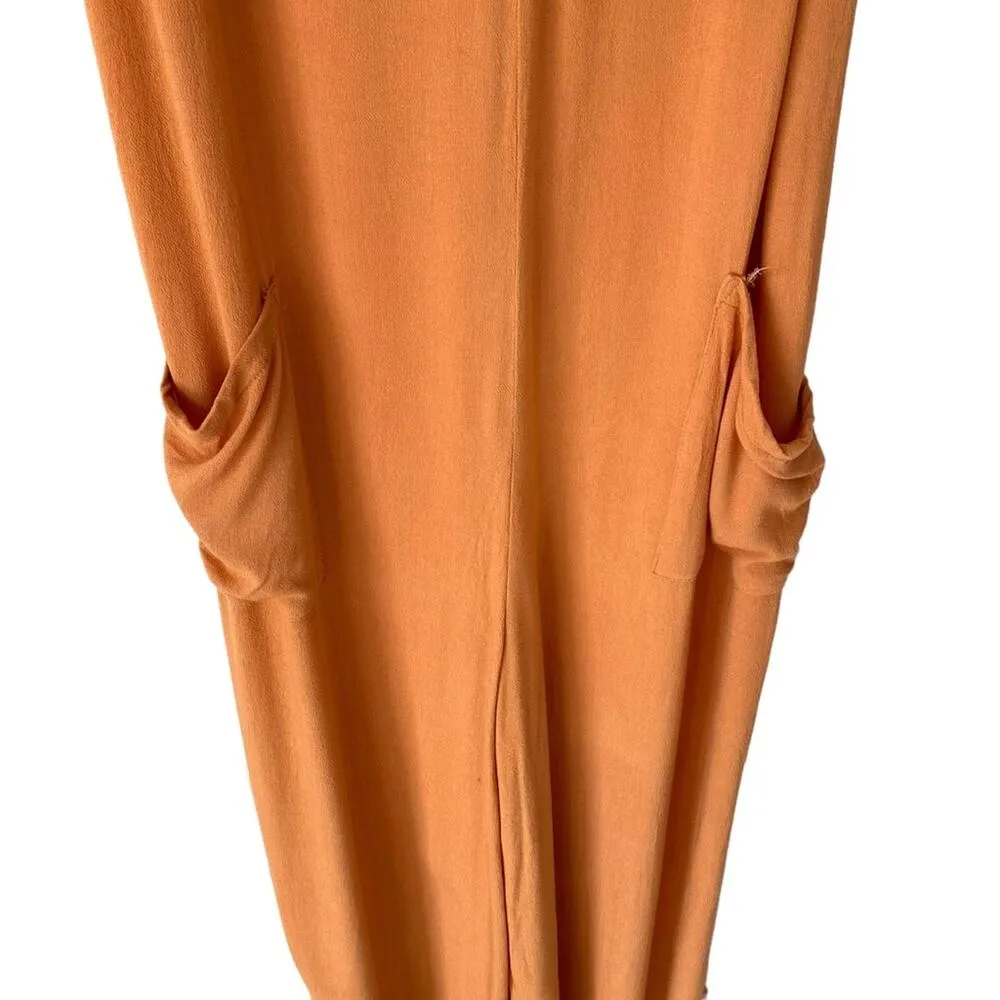 Mate The Label Orange Wide Leg Overalls size Large with Pockets - Image 3