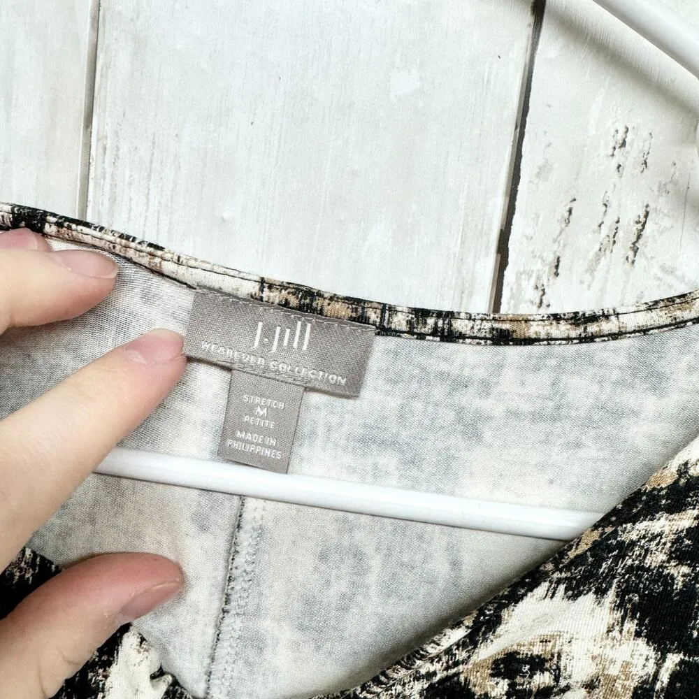 J. Jill Dress M Wearever Collection Stretch Knit Tank Neutral Colors Key Hole Black Size M - Image 2