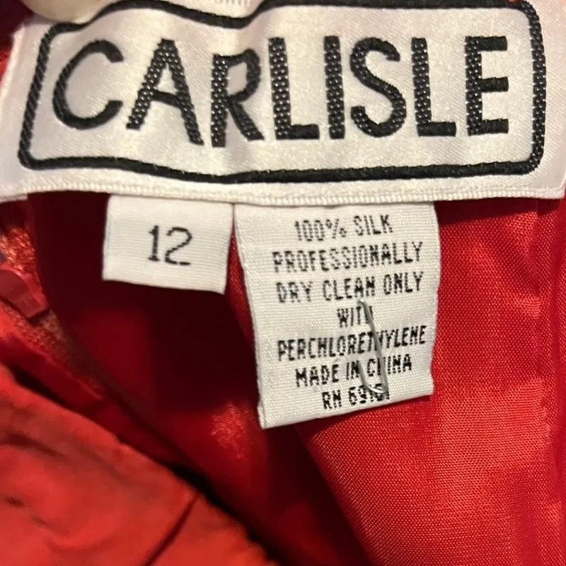 Carlisle 100% Silk Coral Salmon Pencil Skirt Womens‎ Size 12 Career Work - Image 6