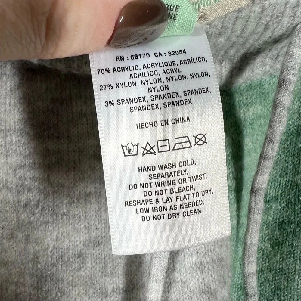 Anthropologie Saturday Sunday‎ Grey Green Color Block Knit Shorts - Image 3