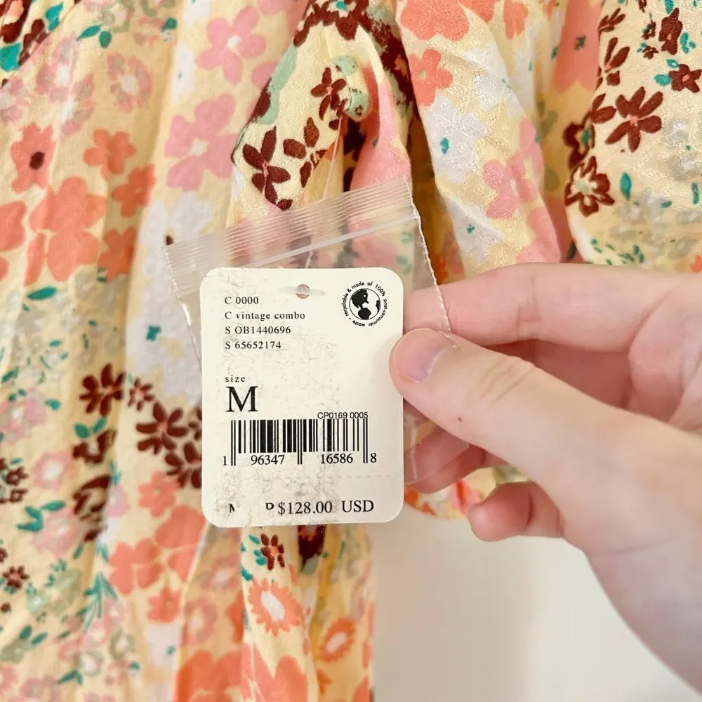 Free People Callie Printed Tunic Top in Vintage Combo Size M NWT - Image 6