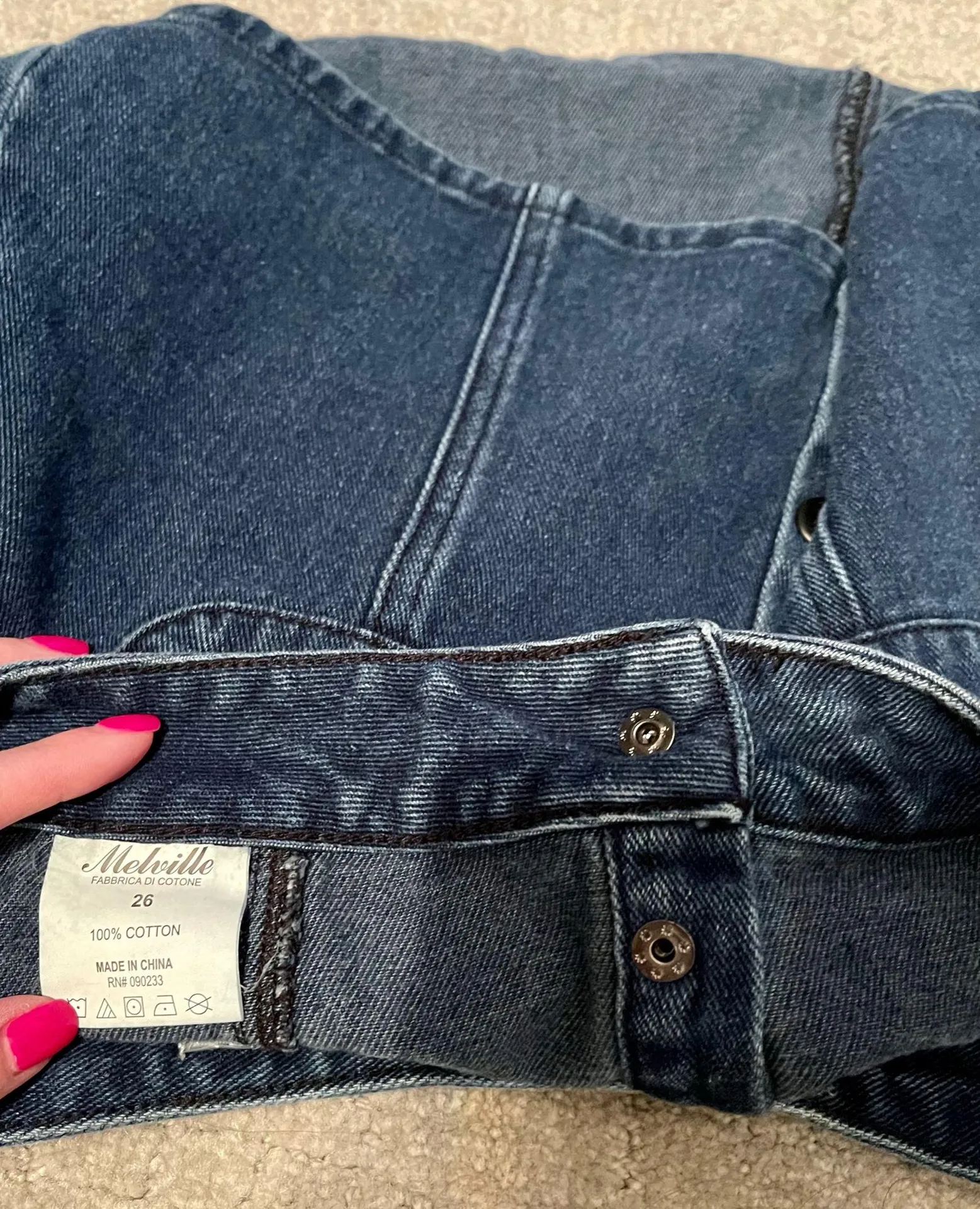 Denim Button Down Mini Skirt - Image 7