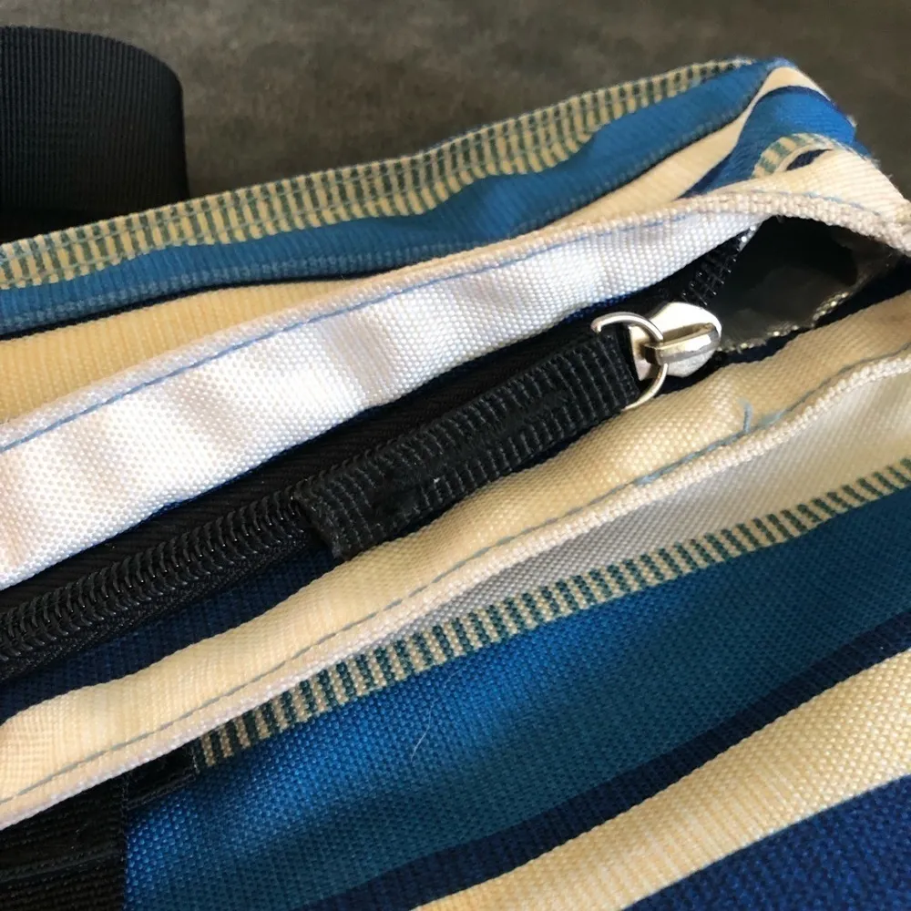 Tommy Bahama Travel Cooler Soft Fold~Up Striped Blue Green Tan Beach Party 20X17 - Image 7