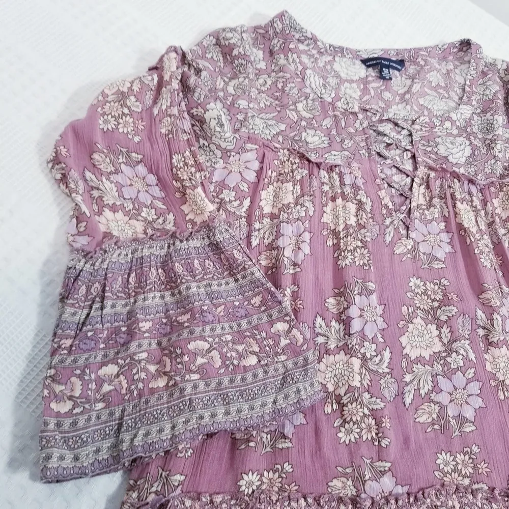 AEO American Eagle Floral Peasant Top - Image 7