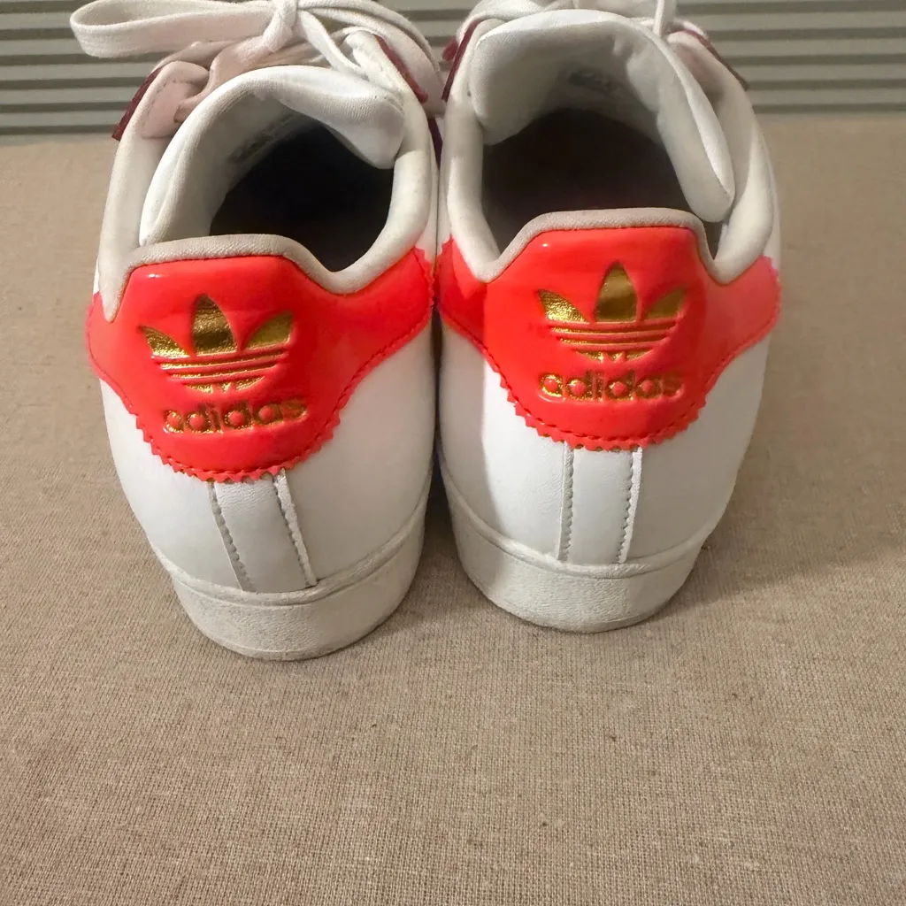 Adidas White Sneakers with Red, Blue, and Orange Details Unisex! - Image 3