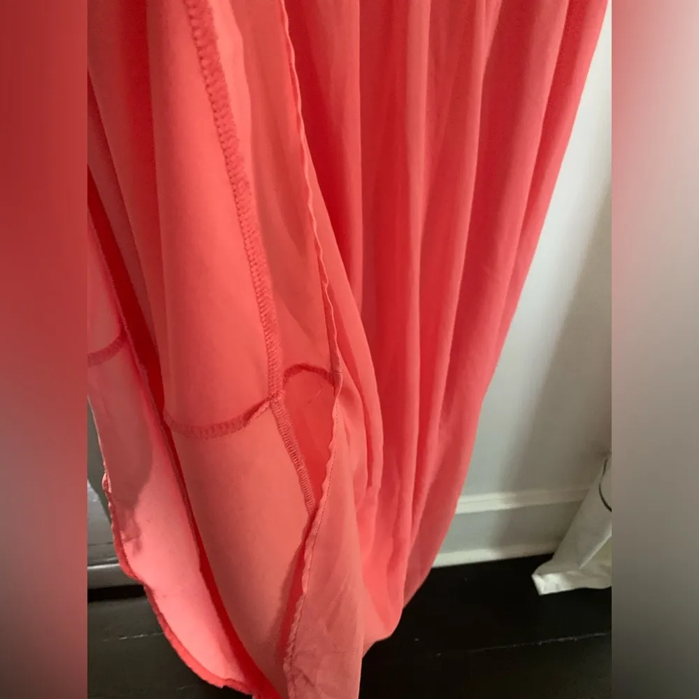 Pink Blush 3/4 Sleeve White Pink Maternity Maxi Dress Sz M Lightweight Easy Wear - Image 5