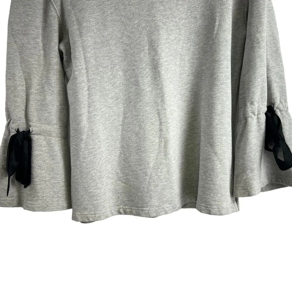 Sanctuary Nordstrom Bow Embellished Flounce Sleeve Romantic Sweatshirt Women XS - Image 11