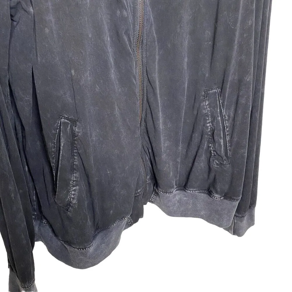 Torrid Black Grey Gray Full-Zip V Neck Lightweight Jacket Size 1 = 1X - Image 2