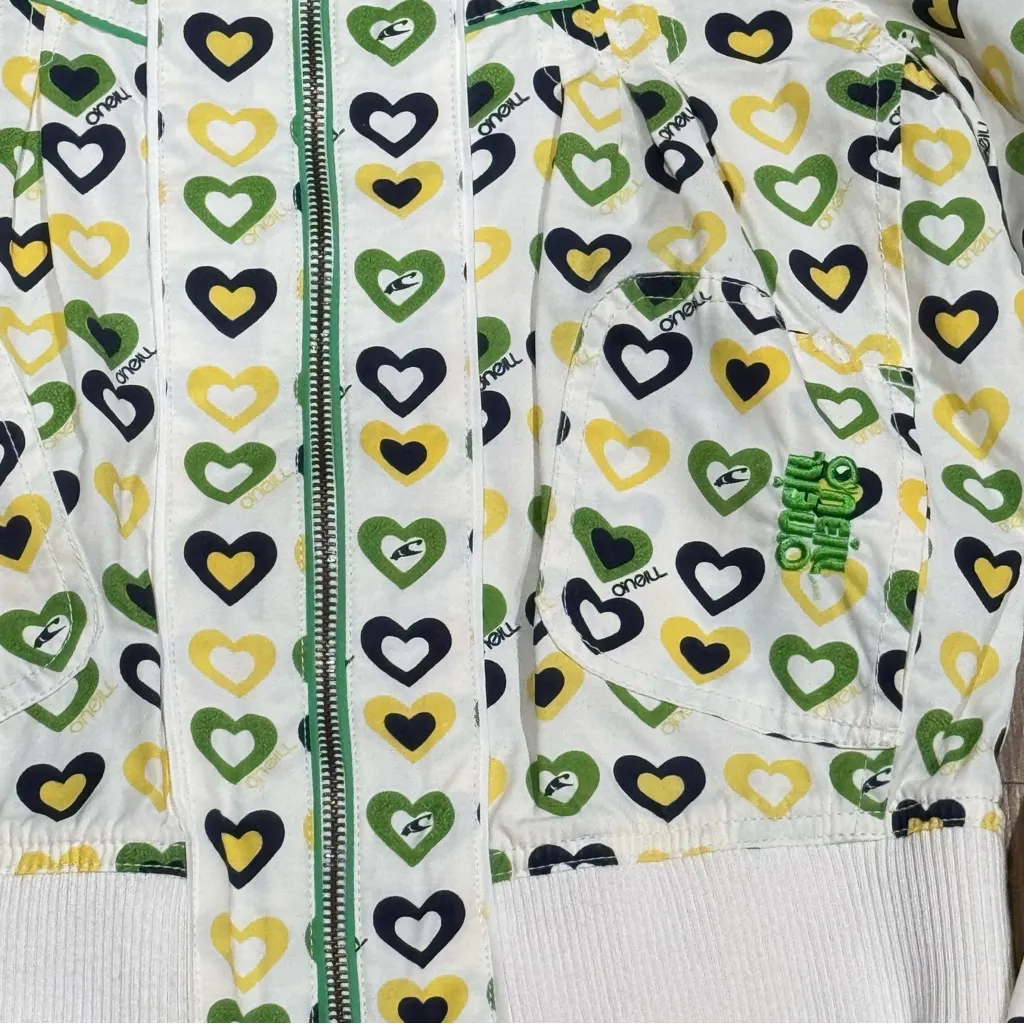 O’Neill Y2K Hearts Multicolored Zip Up Jacket Women’s Small - Image 4