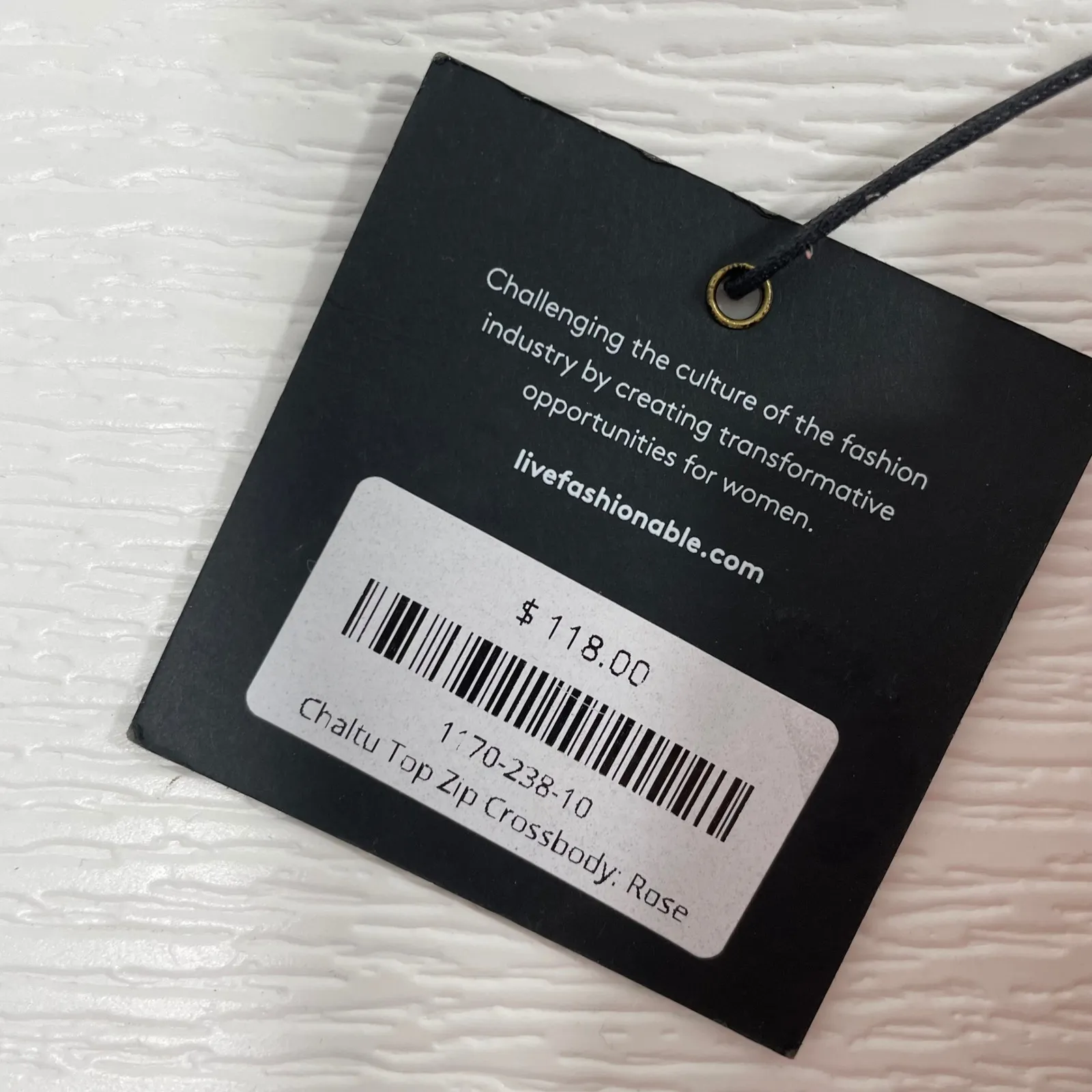 NWT ABLE Chaltu Top Zip Crossbody Rose Leather Adjustable Strap Bag Pink - Image 4