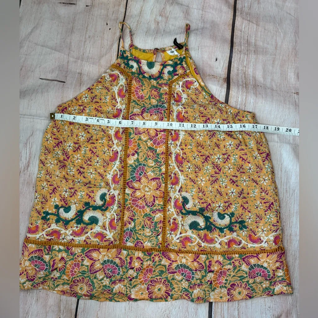 Anthropologie Akemi and Kin Melina Halter Top Womens SZ 2 Embroidered BOHO - Image 4