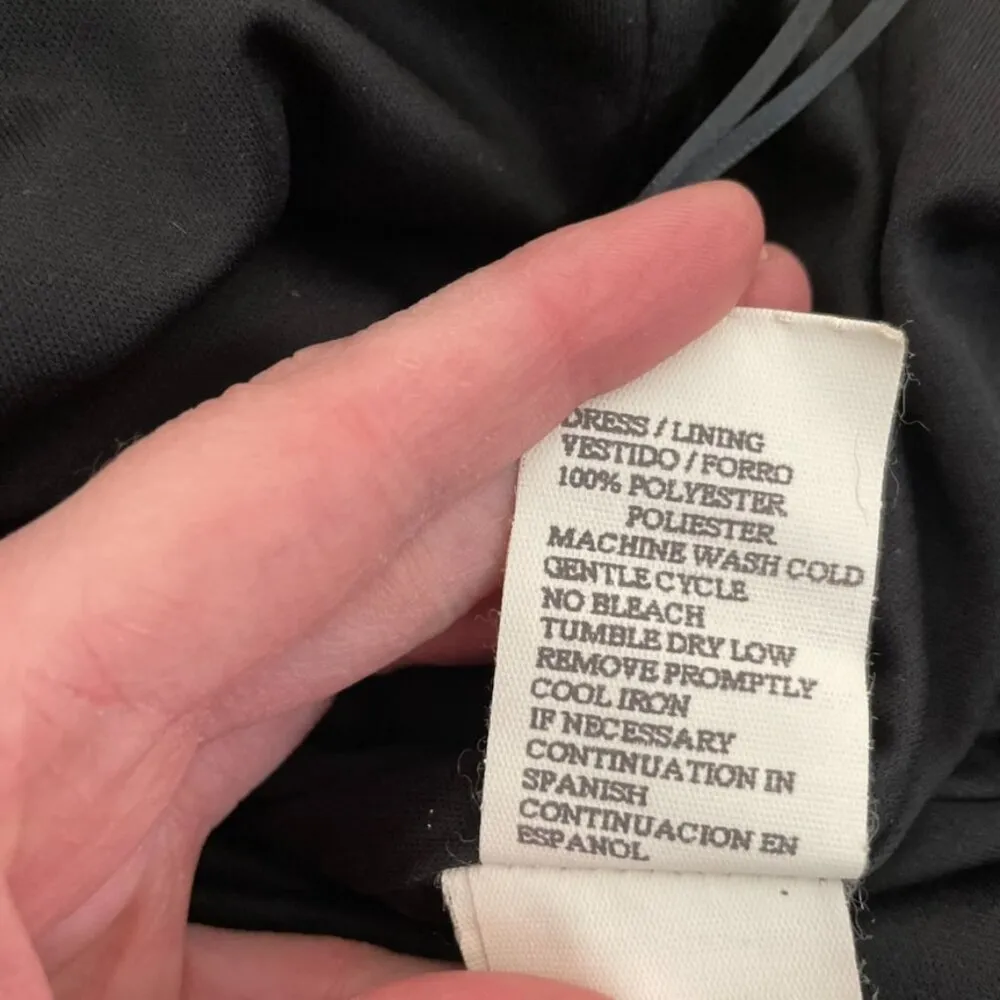 VINTAGE VTG DAWN JOY Black Ruffle Spaghetti Strap Midi Slip Dress 90s Y2K Party Size 10 - Image 9