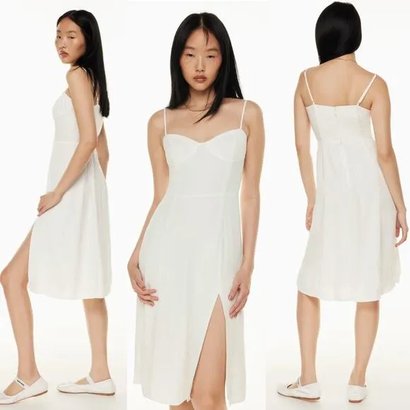 Aritzia Sunday Best light birch Viola Midi Dress Bustier Sweetheart Neck Size M - Image 2