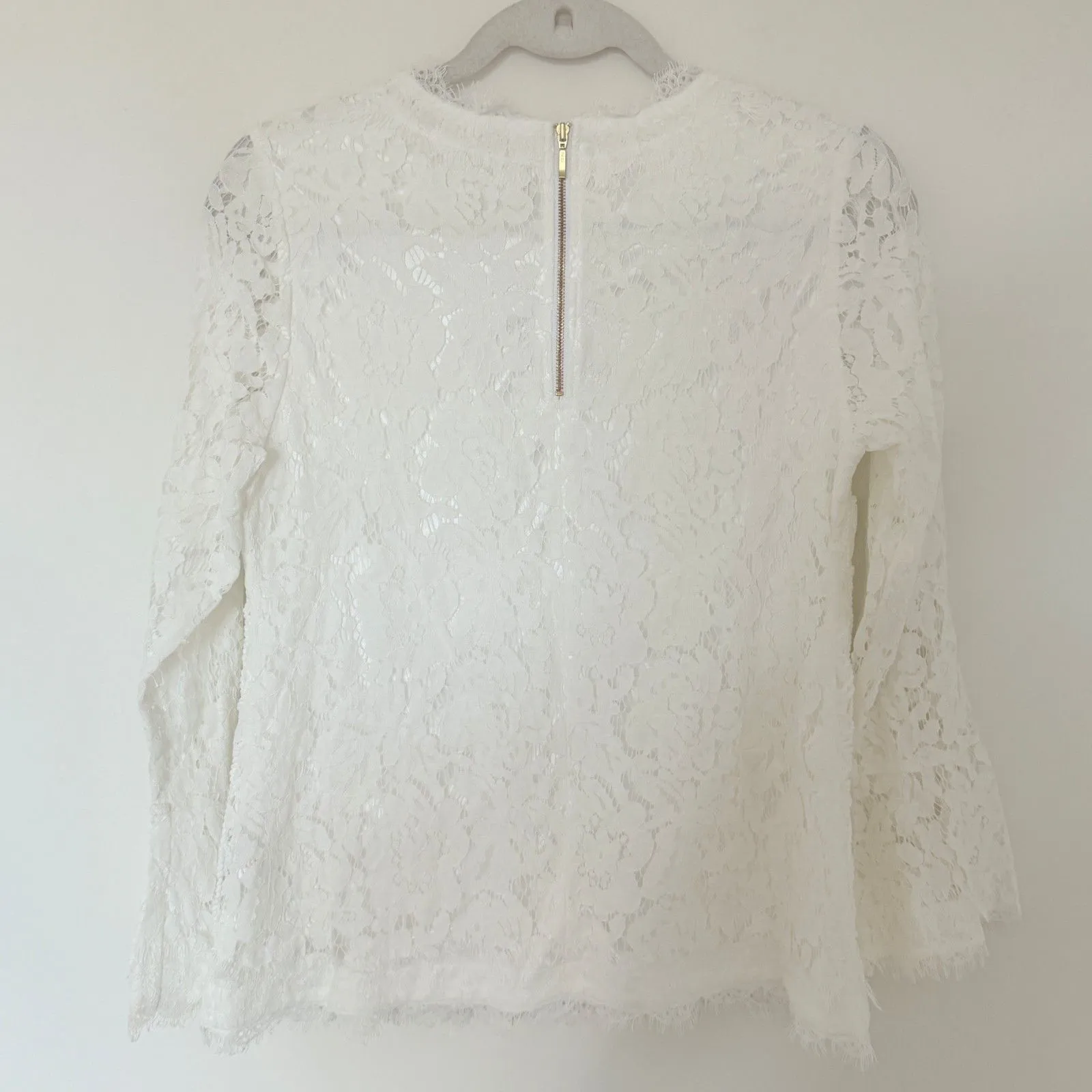 Soft Surroundings Off White Lace Cording Top Romantic Feminine Style PS (flaw) - Image 2