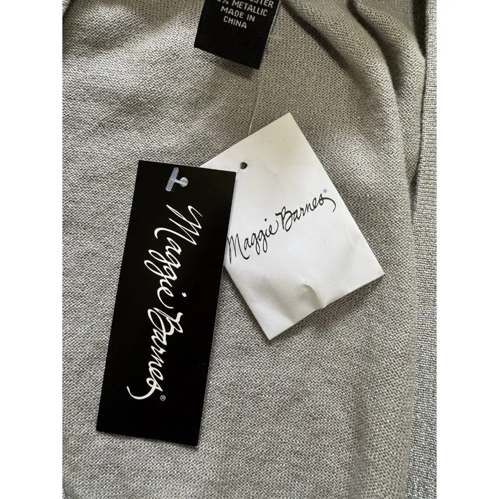 Maggie Barnes Sz 3X Flowy Open Cardigan Sweater One Button Metallic Classic NWT - Image 10