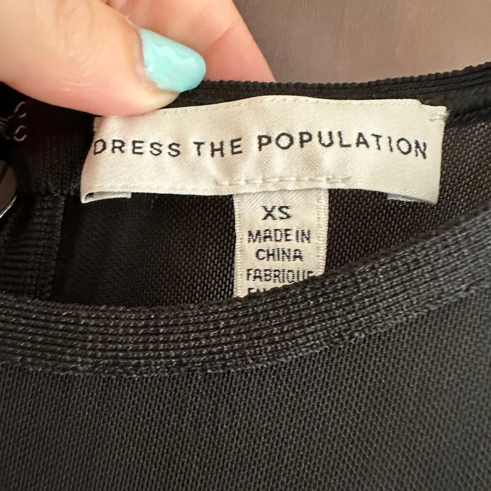DRESS the POPULATION | Black Bodycon Bandage Cocktail Dress  | Size Extra Small - Image 5