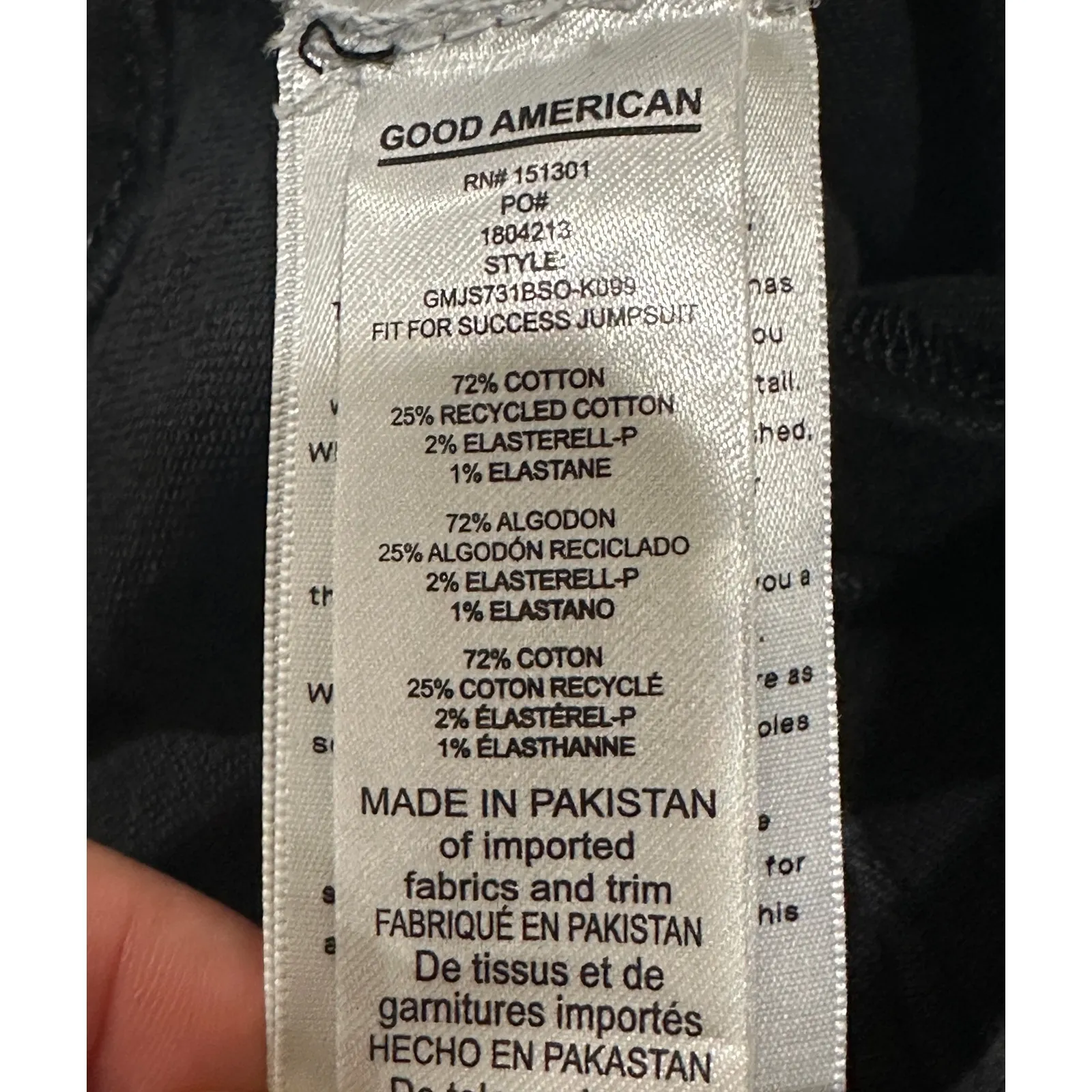 Good American Fit for Success Denim Jumpsuit Black Small NWT Nordstrom Stretchy - Image 15