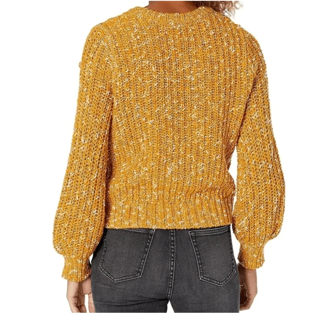 Goodthreads chunky knit mustard cozy Marled Popcorn Stitch Crewneck Sweater XL Yellow - Image 2