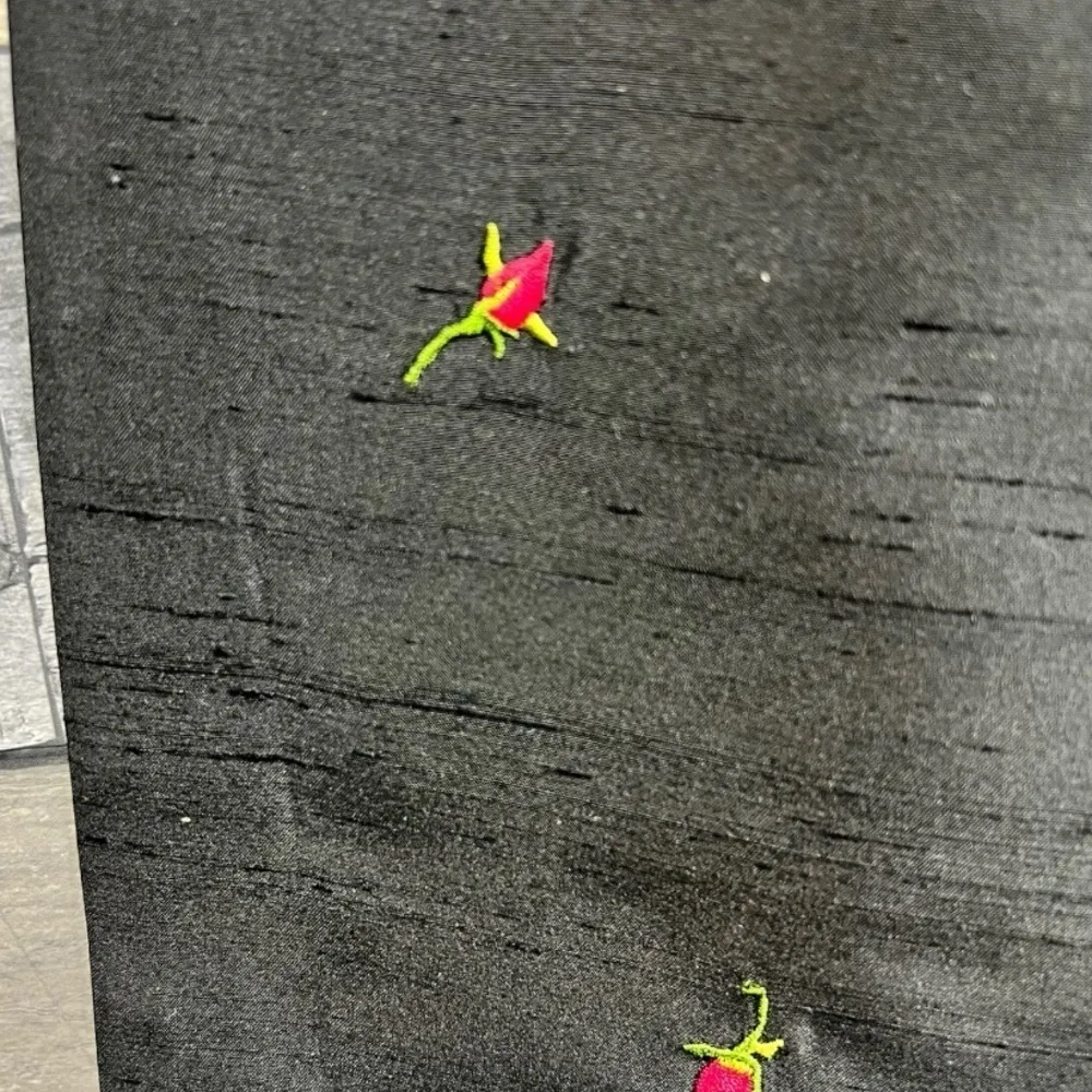 INC International Concepts 100% Silk Floral Embroidered Ankle Pants Size‎ 4 Black - Image 8