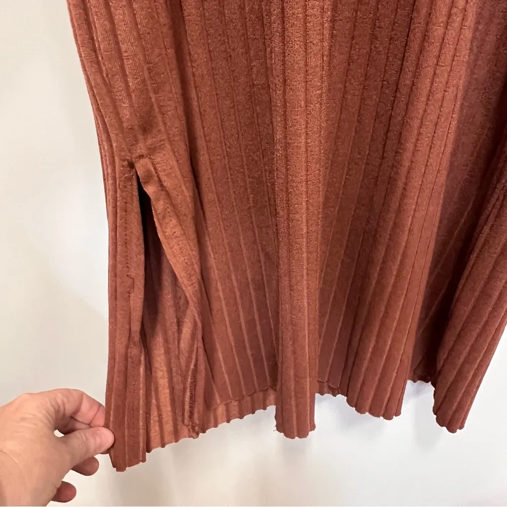 Haute Monde tan ribbed ruffle tank maxi dress with sweetheart neck size medium - Image 4