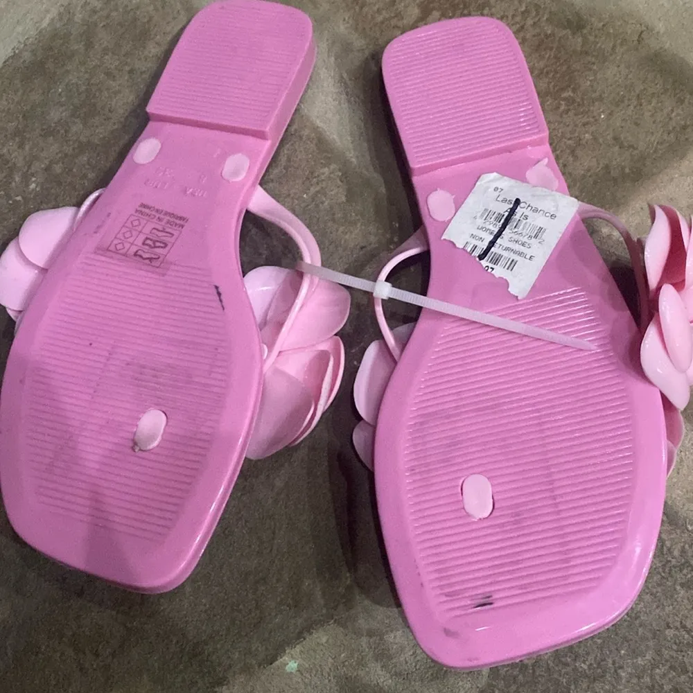 JEFFREE CAMPBELL Fleuris pink floral flower jelly sandals NWT 8 flip flops - Image 5