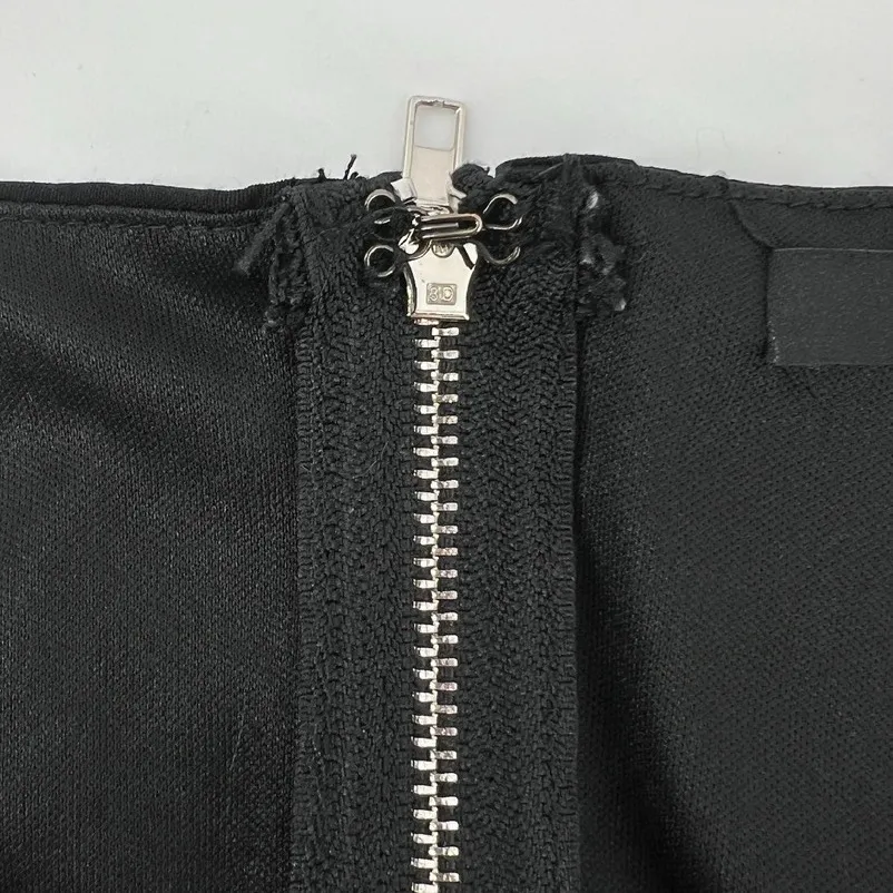 Forever 21 Cropped Corset Tank Top Curved Hem Zippered Back Black Scoop Women‎ S - Image 4