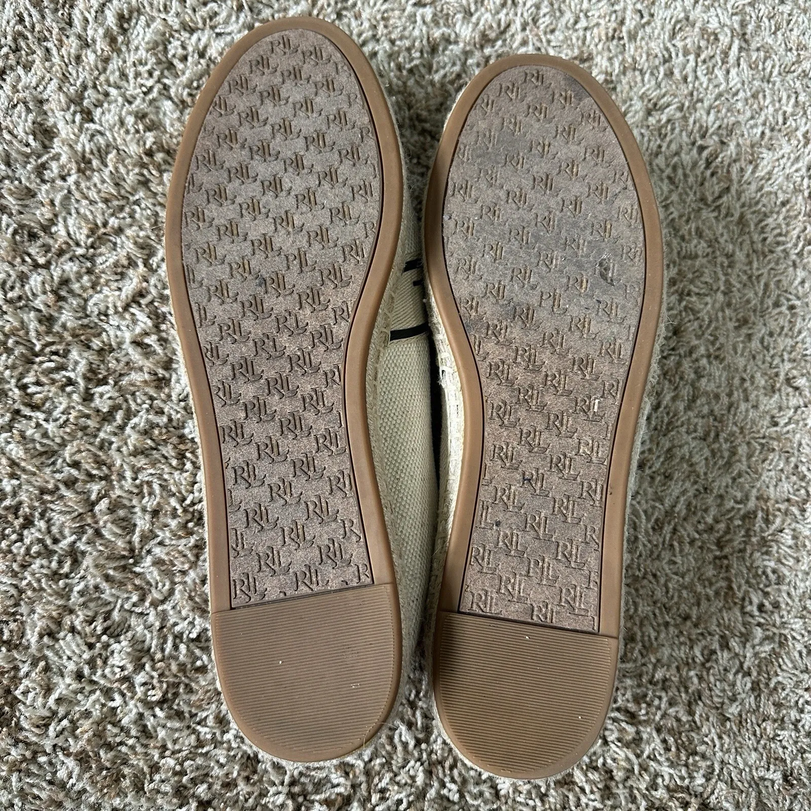 LAUREN Ralph‎ Lauren Women's 10 Carlee Caylee Loafers Espadrille Woven Oatmeal - Image 9