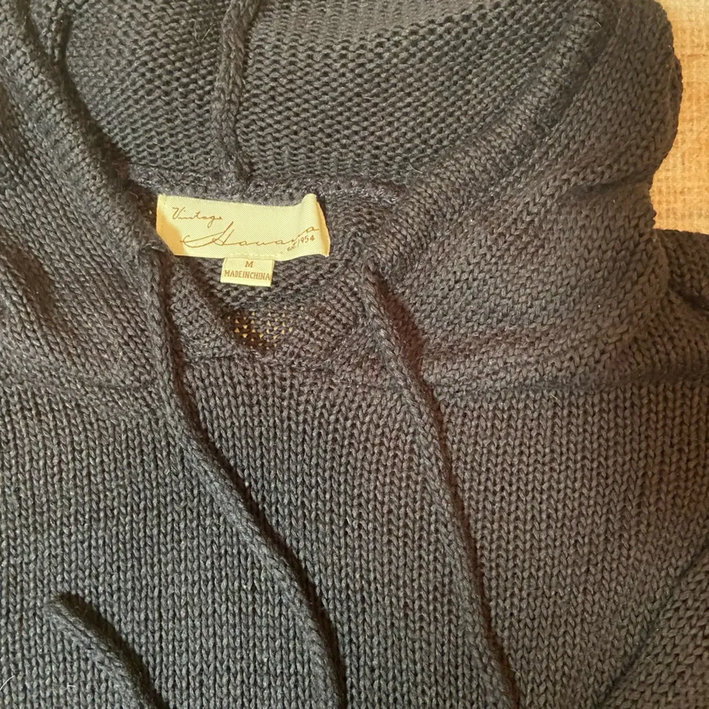 ••Blue Knit Sweater With Plaid Elbow Pads & Hoodie Size M - Image 5