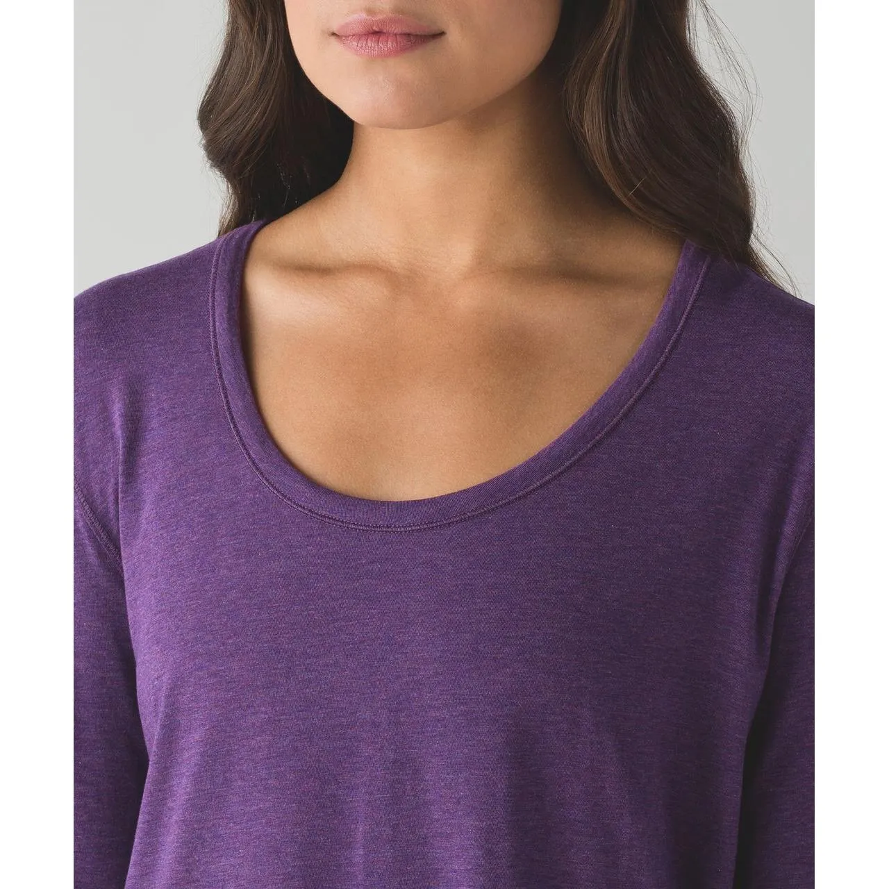 Lululemon Love Scoop Long Sleeve Purple Pima Cotton Scoop Neck Shirt Tops Size M - Image 4