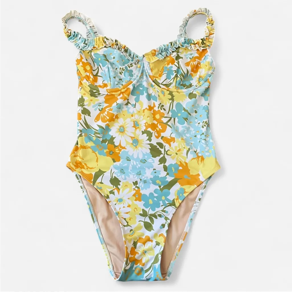 Faithfull The Brand Hilda Floral-Print One-Piece Swimsuit Small Anthropologie - Image 7