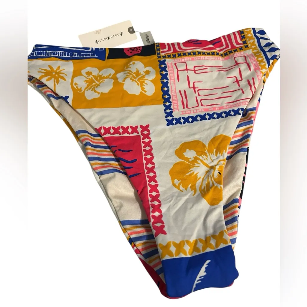 NWT Maaji Paradise Postal Bikini Bottoms reversible stripes Large Anthropologie - Image 3