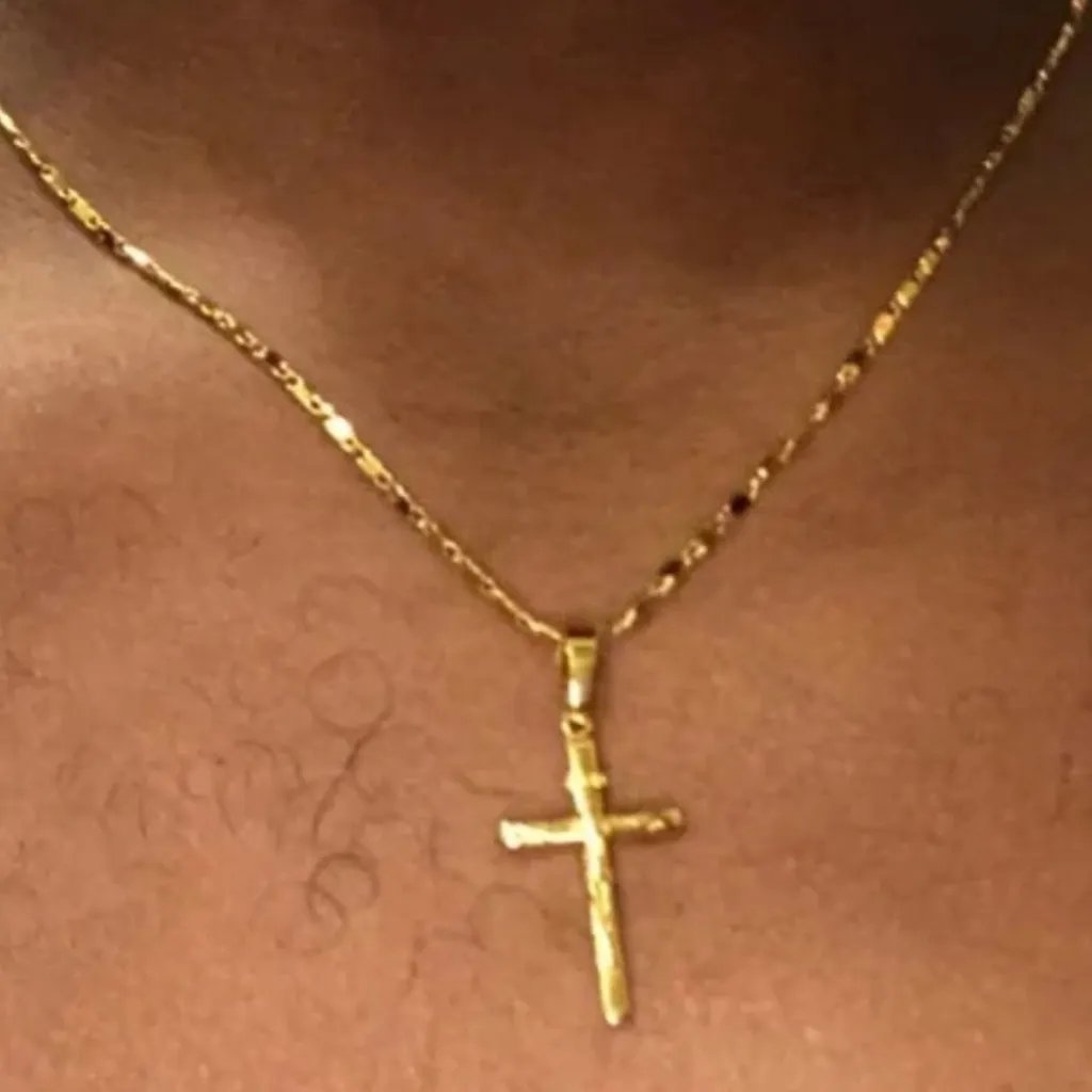 NEW Unisex 24k Yellow Gold Vermeil Crucifix Cross Pendant Necklace, 16-18”‎ - Image 12