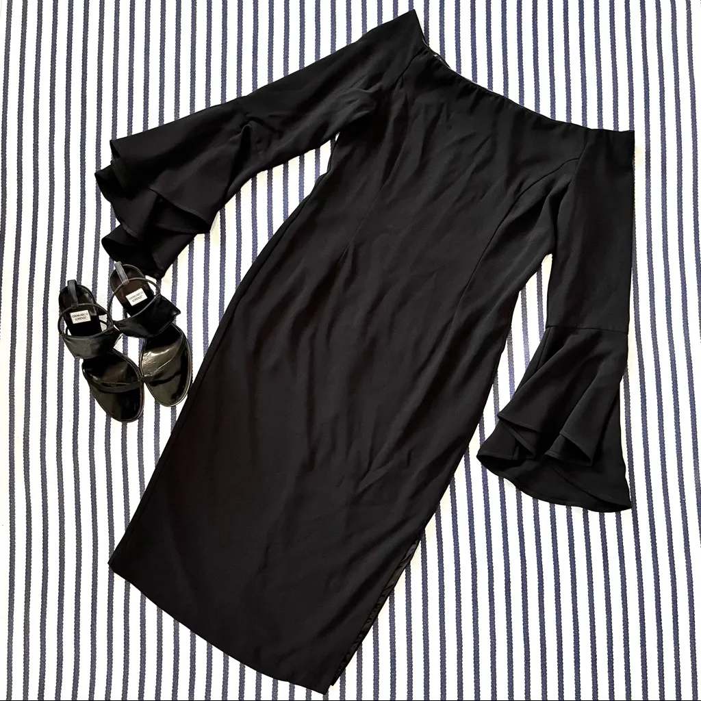 Bardot X Revolve Solange Off Shoulder Bell Sleeve Midi Dress Size 8/Medium - Image 4