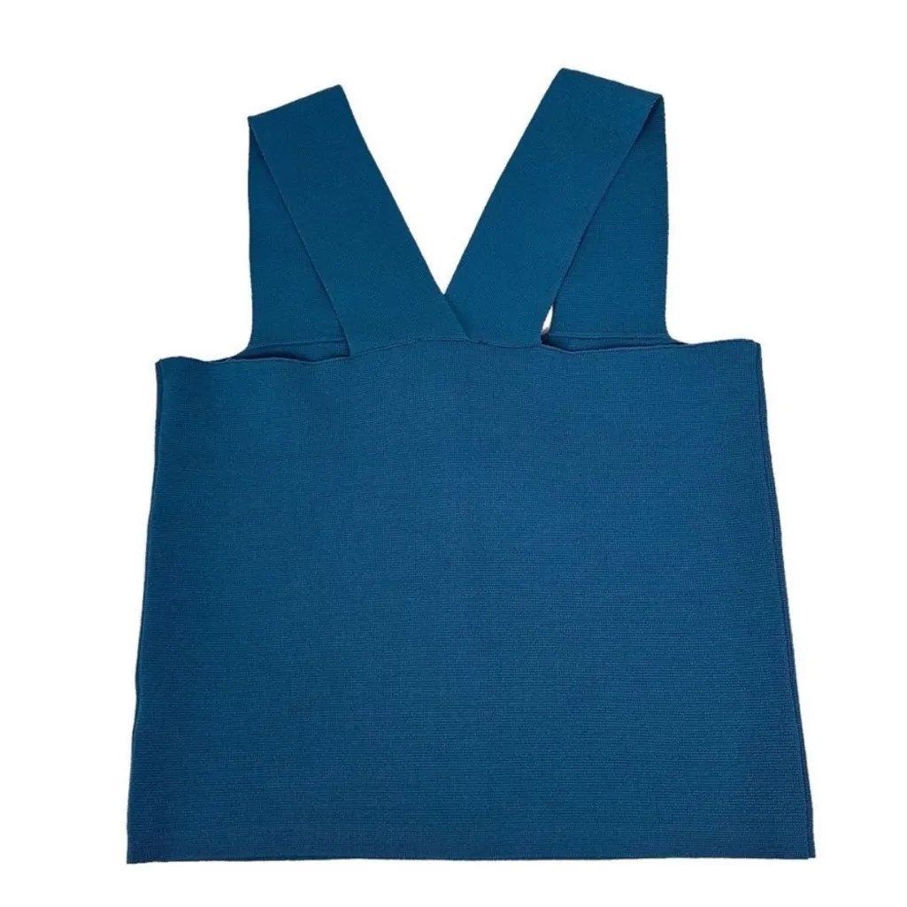 NWOT House of Harlow 1960 Teal Green Sleeveless Compression Sculpt Tank Crop Top Size XS - Image 4