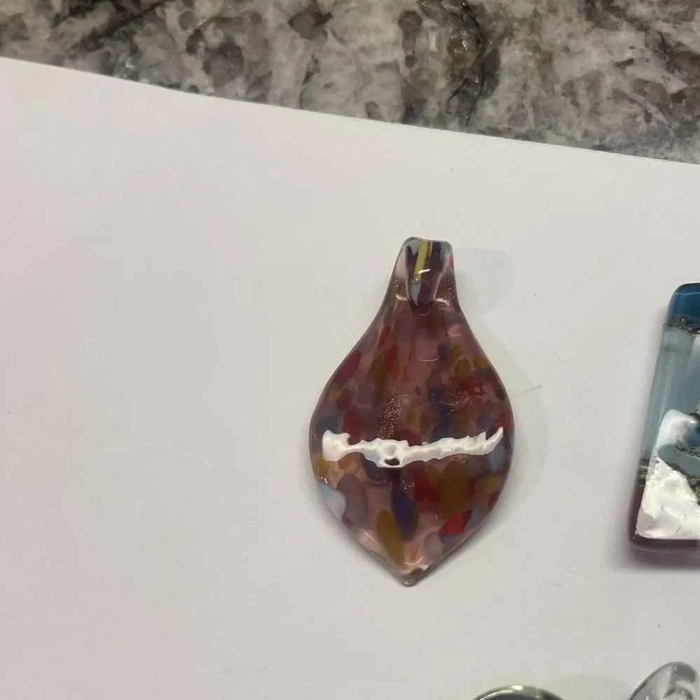 Lot Of 3 Blown Glass Art Costume Pendants Mixed Lot - Image 7