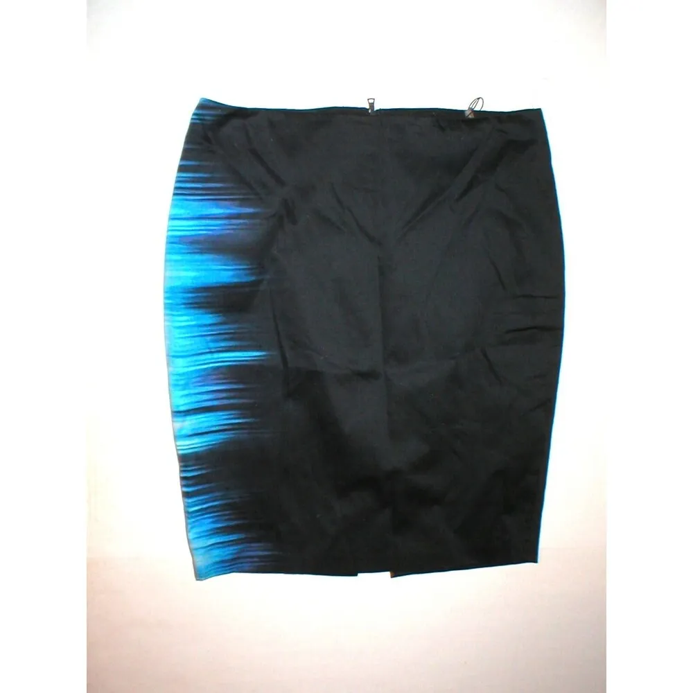 New $128 Womens Designer Tahari Black Blue Skirt Lined Work Office 12 NWT Ombre - Image 6